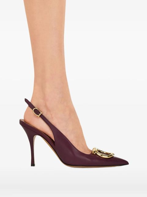 Ferragamo 95mm Gancini leather pumps - Red