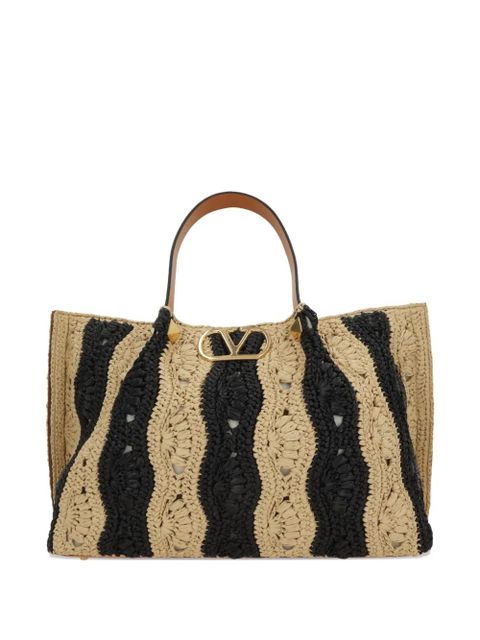 Valentino Garavani striped woven tote bag - Neutrals - zdjęcie produktu nr 1