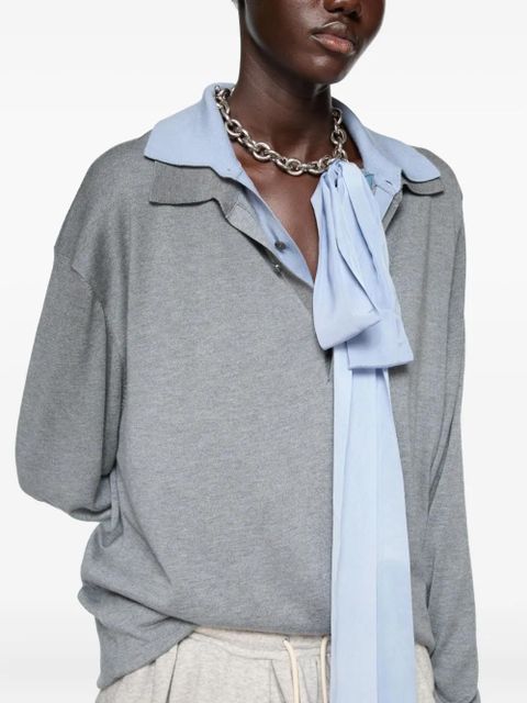 Acne Studios polo-neck knitted polo top - Grey