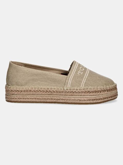 Tommy Hilfiger espadryle DENIM PLATFORM ESPADRILLE kolor beżowy na platformie FW0FW08543