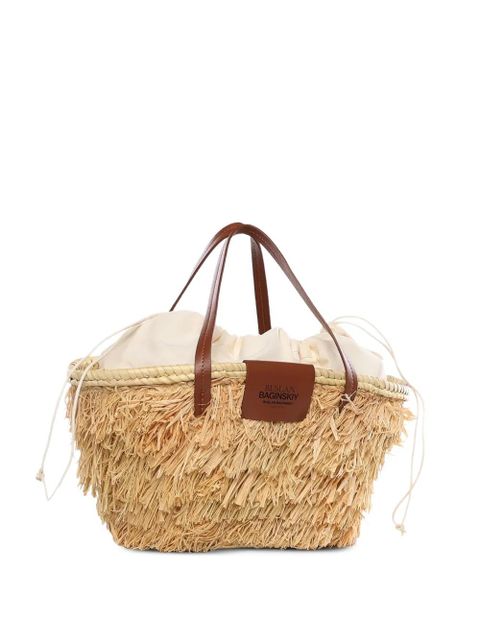 Ruslan Baginskiy Nest straw trim tote bag - Neutrals