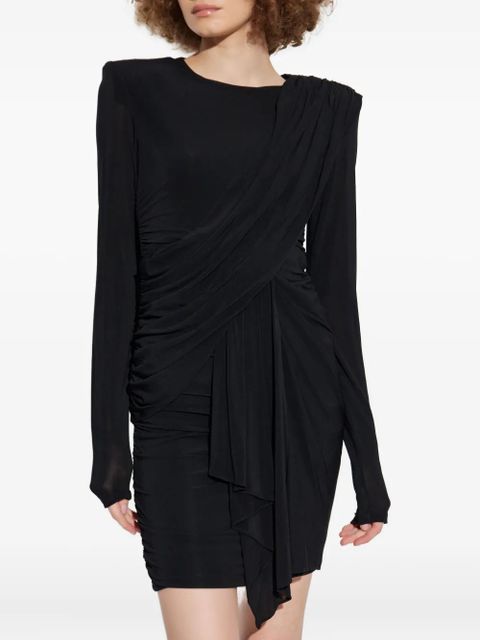 ISABEL MARANT draped shoulder-padded dress - Black
