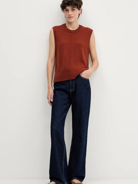 Pedro del Hierro kamizelka z dodatkiem wełny damski kolor pomarańczowy 5502016 - zdjęcie produktu nr 2