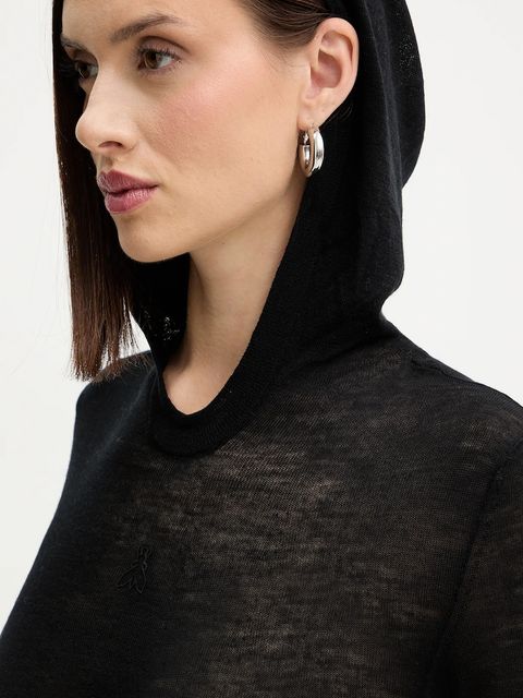 Patrizia Pepe body wełniane damski kolor czarny lekki 2K0349 K034