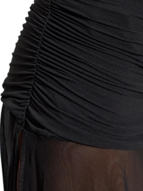 Bond-eye ruched bare maxi dress - Black