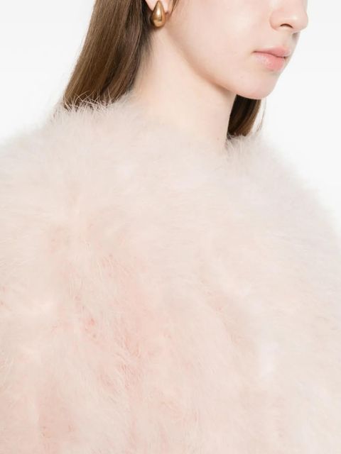 Yves Salomon feather crooped jacket - Pink