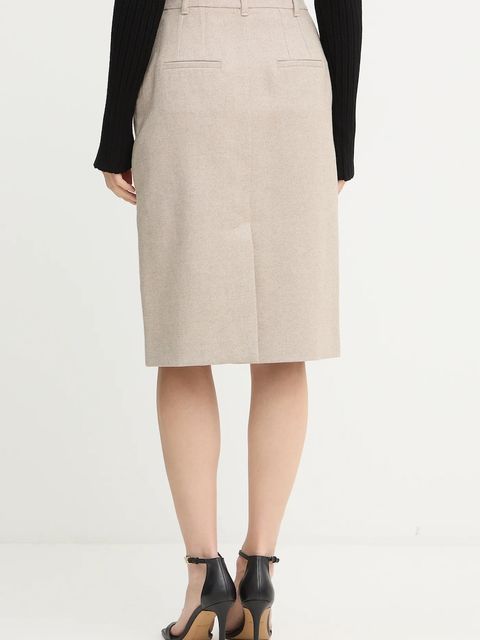 Marella spódnica z domieszką wełny kolor beżowy maxi ołówkowa 2523106092200 - zdjęcie produktu nr 2