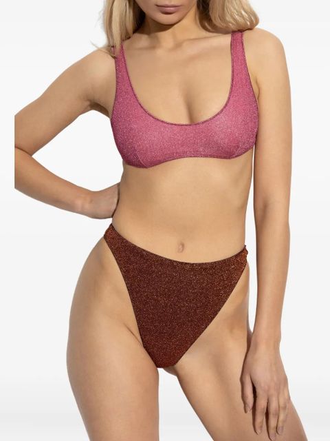 Oséree glitter-detail two-tone bikini - Pink