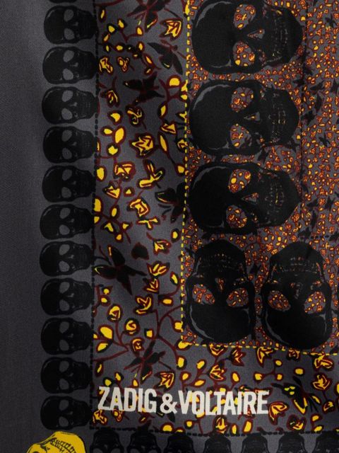 Zadig&Voltaire skull-print scarf - Brown