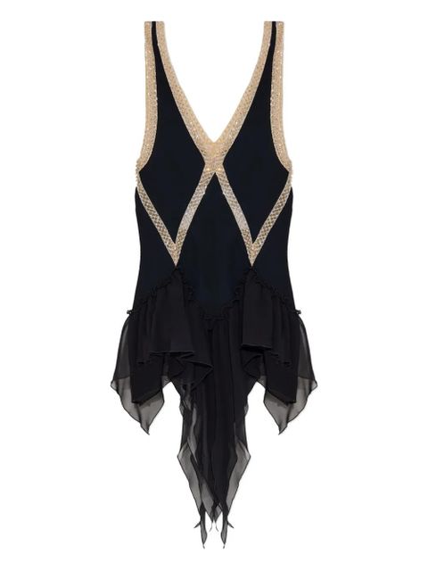 The Attico embellished ruffled mini dress - Black - zdjęcie produktu nr 1