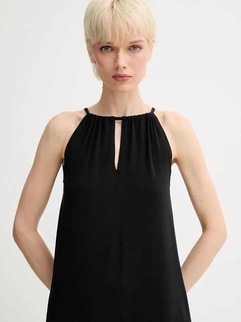 Marc O'Polo sukienka kolor czarny midi rozkloszowana 504308759067