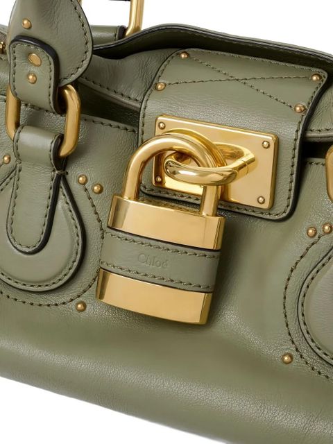 Chloé Paddington padlock leather tote bag - Green