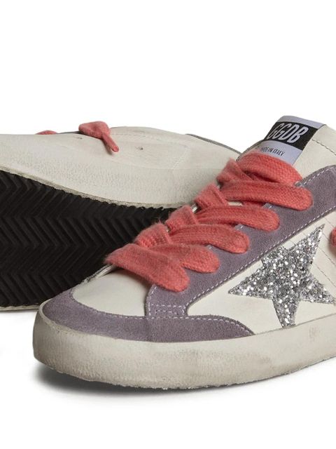 Golden Goose Super Star glitter-star leather sneakers - White