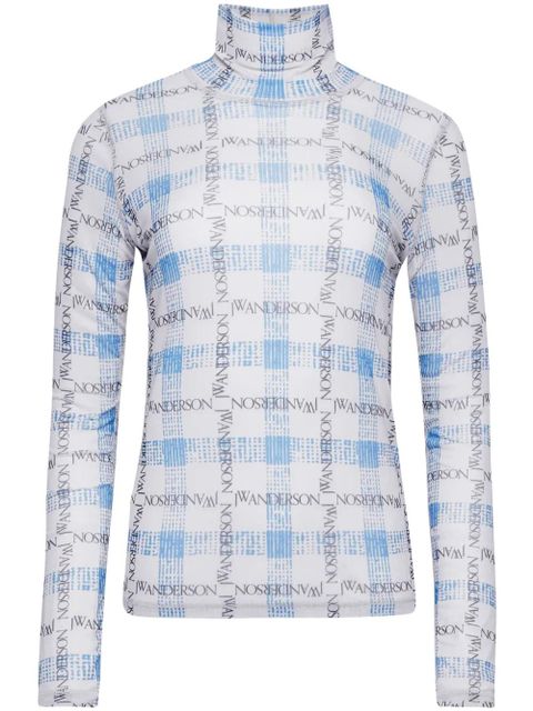 JW Anderson logo check-print top - Blue - zdjęcie produktu nr 1