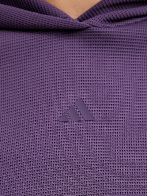 adidas Performance bluza treningowa Cover-up damska kolor fioletowy z kapturem gładka JY2667