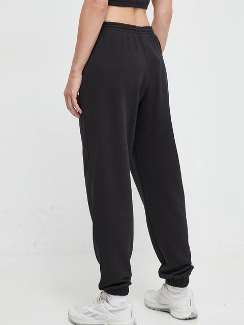 Reebok spodnie dresowe kolor czarny gładkie 100071691