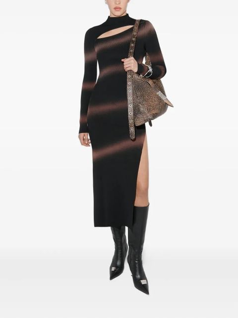 MISBHV striped cut-out knitted dress - Black