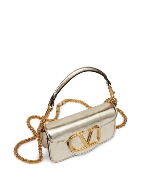 Valentino Garavani small Locò metallic calfskin shoulder bag - Gold
