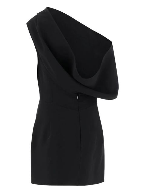 Jacquemus Pesce draped one-shoulder mini dress - Black