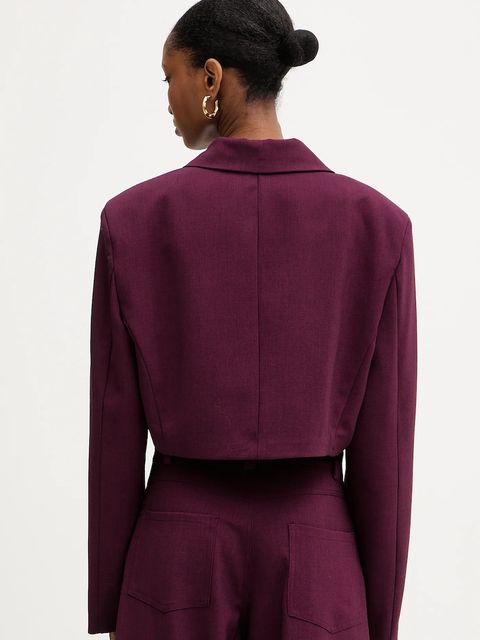 Haveone marynarka kolor bordowy dwurzędowa gładka JSO-P014