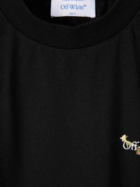 Off-White floral logo T-shirt - Black