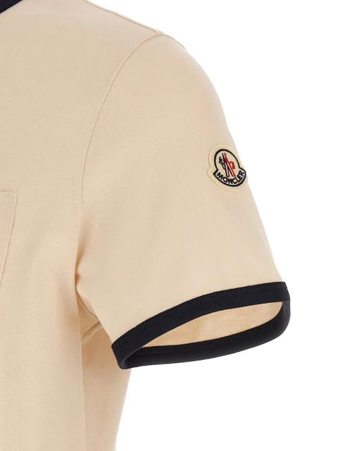 Moncler logo-embroidered cotton T-shirt - Neutrals