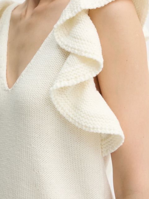 Luisa Spagnoli top wełniany damski kolor beżowy gładki 100232