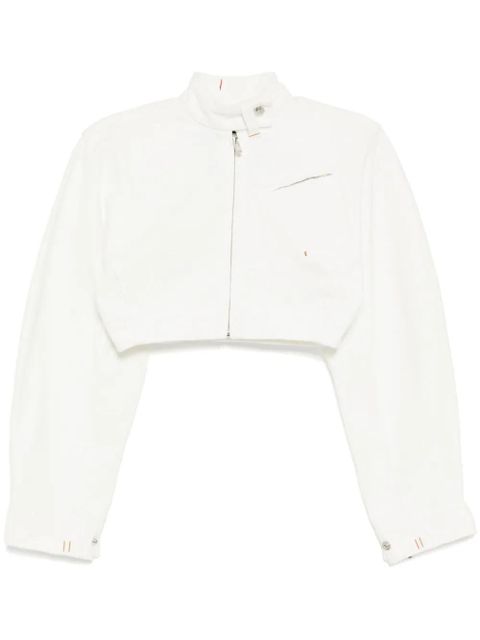 Jacquemus zip-up cropped jacket - Neutrals - zdjęcie produktu nr 1