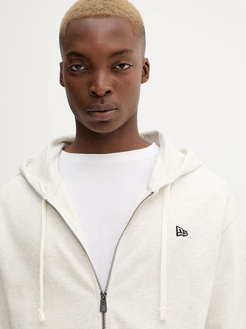 New Era bluza kolor szary z kapturem melanżowa 60752360