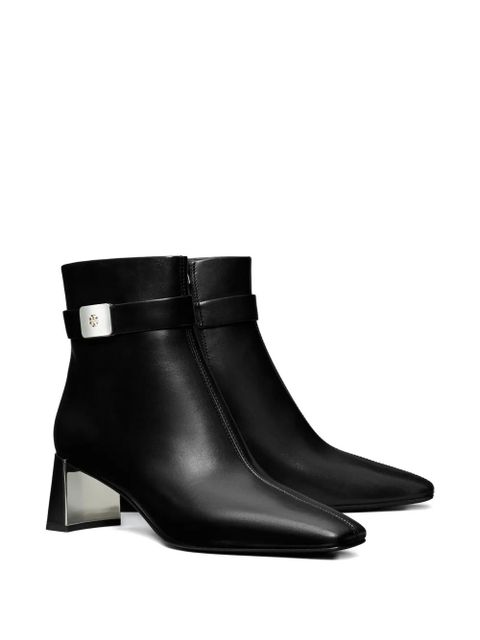 Tory Burch 55mm leather buckle-strap ankle boots - Black
