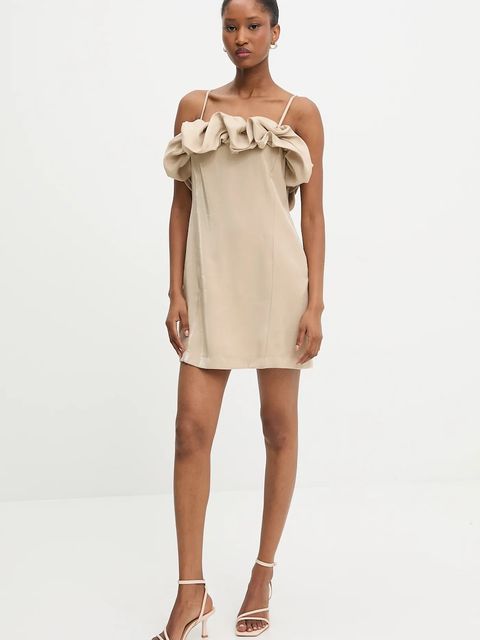 Answear.LAB sukienka kolor beżowy mini dopasowana - zdjęcie produktu nr 2