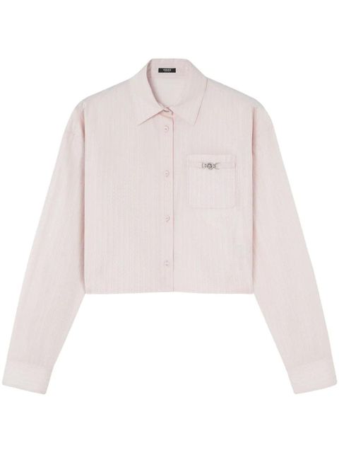 Versace Pinstripe Chain cropped shirt - Pink - zdjęcie produktu nr 1