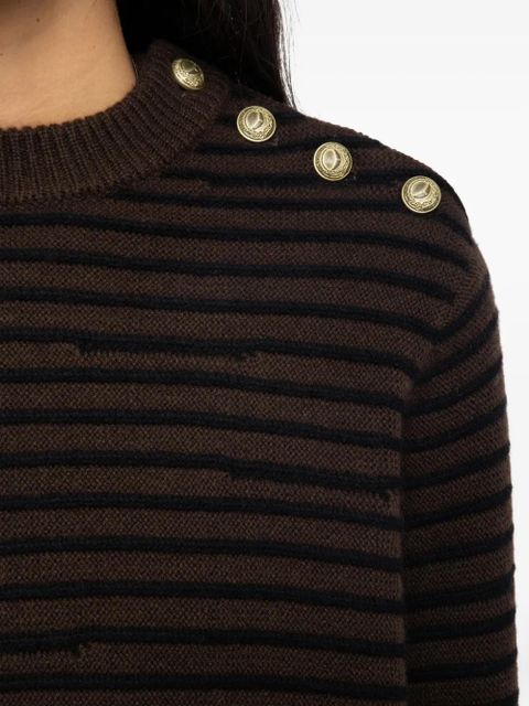 Zadig&Voltaire striped button-detailed sweater - Brown