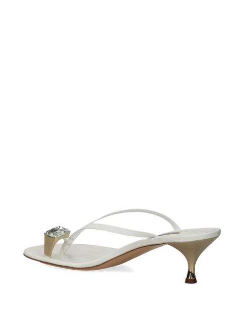 Casadei crystal-embellished leather sandals - White