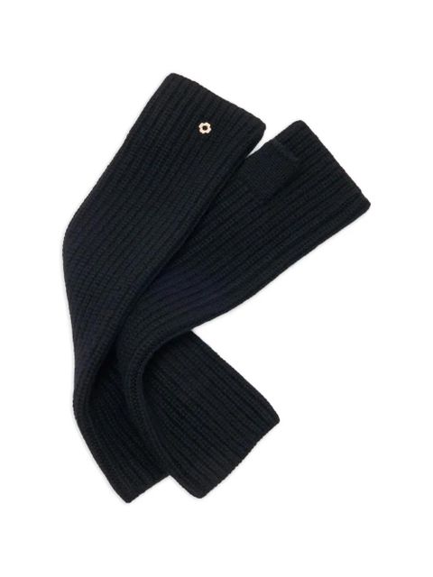 Maje flower appliqué gloves - Black