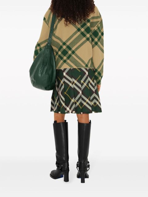 Burberry check-pattern wool-blend cardigan - Neutrals