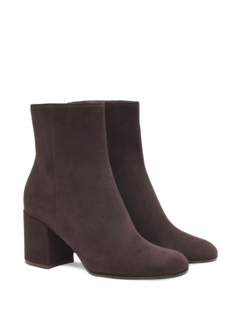 Gianvito Rossi block-heel suede boots - MOKA