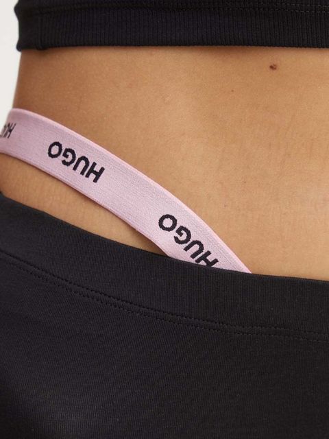 HUGO spodnie lounge kolor czarny dzwony high waist 50518173