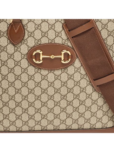 Gucci Pre-Owned GG Supreme Canvas Horsebit 1955 two-way handbag - Neutrals