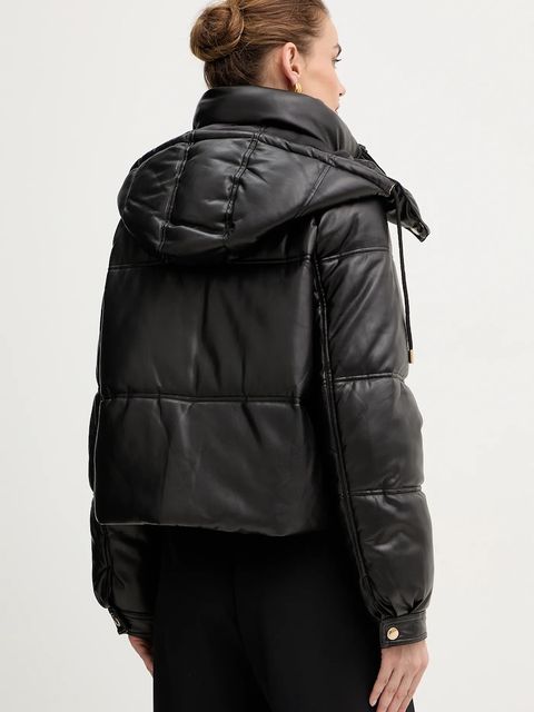 Fracomina kurtka kolor czarny zimowa oversize FS25WC3002P41101