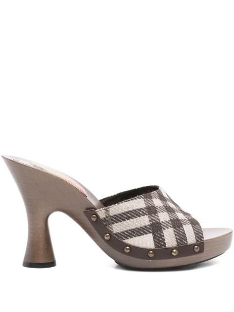 Burberry checked studded sandals - Neutrals - zdjęcie produktu nr 1