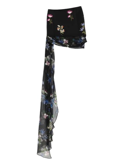 Blumarine floral-embroidery skirt - Black