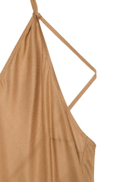 Alysi halterneck slip midi dress - Brown