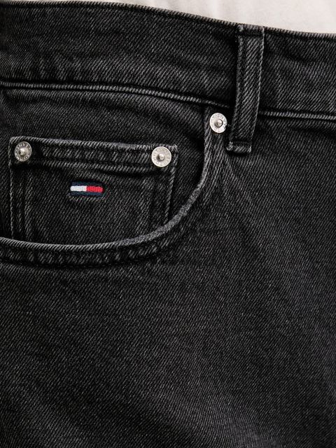 Tommy Jeans szorty jeansowe damskie kolor czarny gładkie high waist DW0DW21381