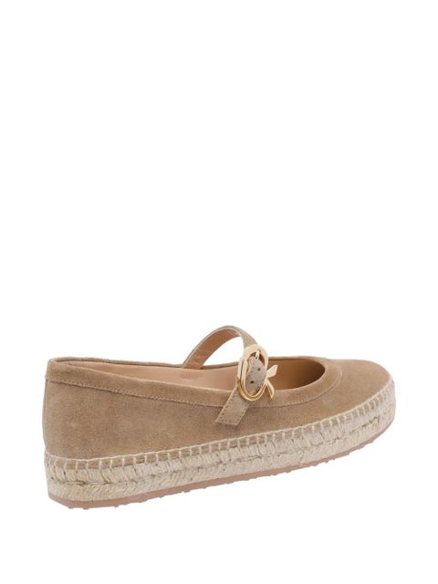 Gianvito Rossi Elda buckled espadrille ballet-flats - Neutrals