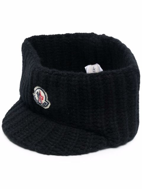 Moncler logo-patch knitted headband - Black