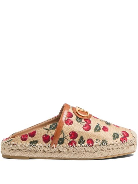 Valentino Garavani 25mm VLogo Signature Cherryfic-print mules - Neutrals - zdjęcie produktu nr 1