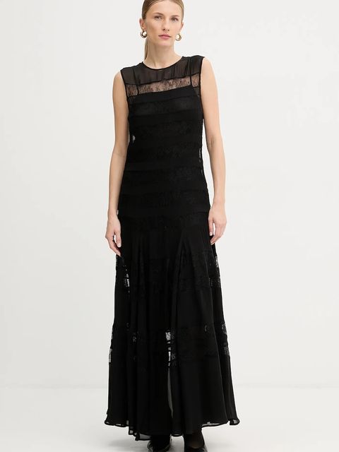 Marella sukienka kolor czarny maxi rozkloszowana 2523226012200