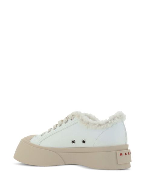 Marni Pablo lace-up shearling-trim sneakers - White