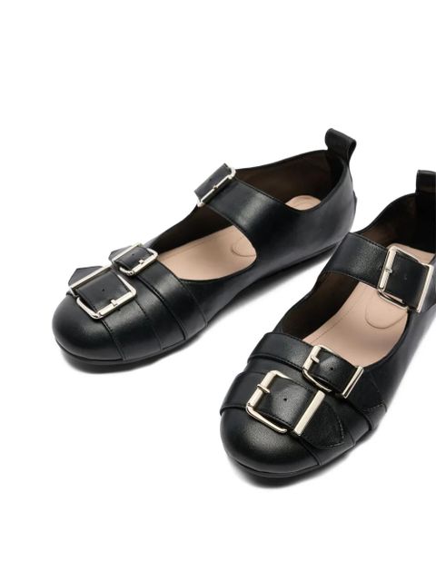 Simone Rocha double-buckle ballet flats - Black